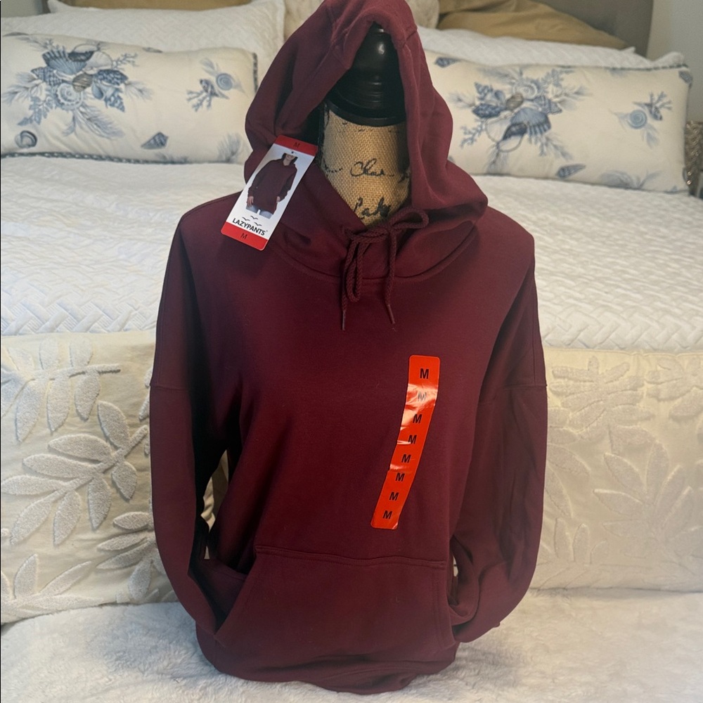 Lazy Pant Fleece Maroon Hoodie Sweater